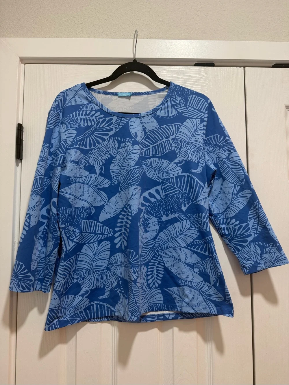 J.Mclaughlin Shirt Sahara Palm Tiger Palm Leaves XL